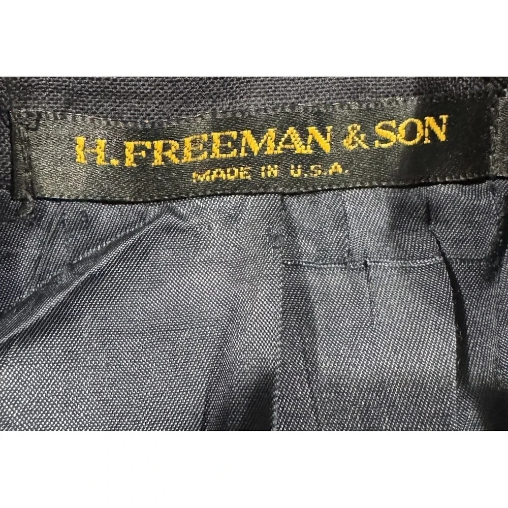 VTG H. Freeman & Son Blazer Jacket Mens 41R Navy Blue Wool Nordstrom Made in USA